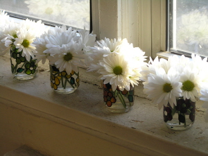 painted glass jar