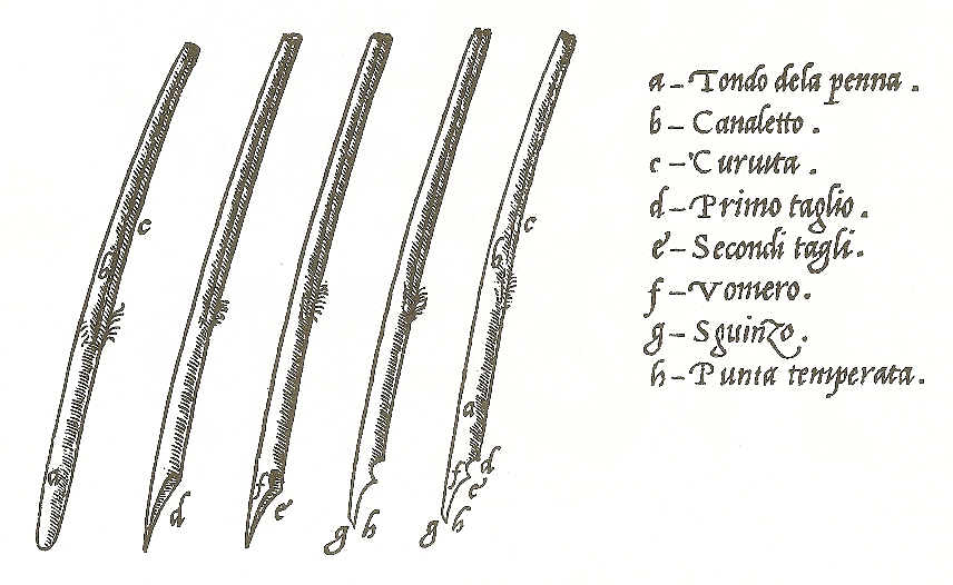 Quill-cutting, mediaeval